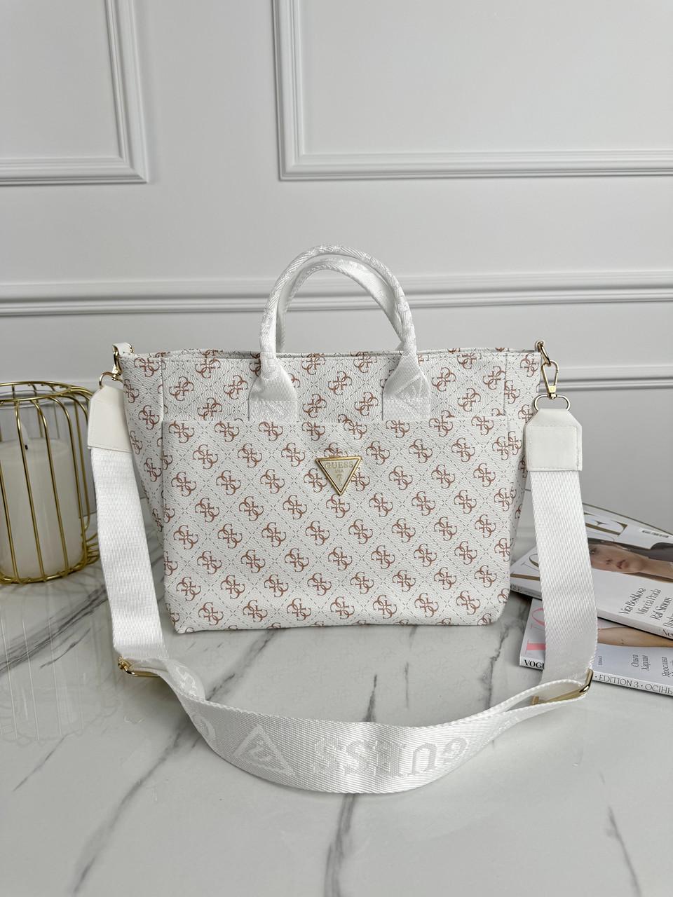 Сумка шоппер женская Guess Medium Белый (2385168545)