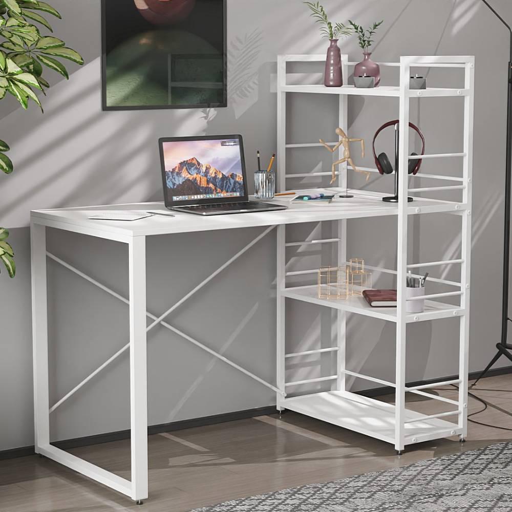 Письменный стол с этажеркой Ferrum-decor Конект ДСП 16 мм 75x120x60 см Белый (FRD-104225)