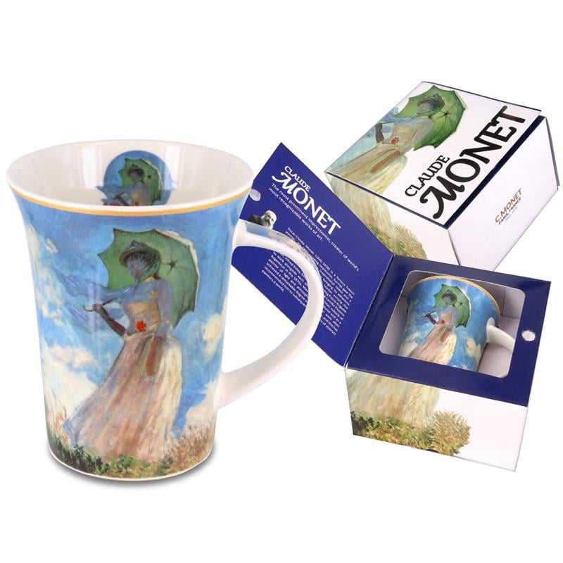 Кружка фарфоровая Carmani Клод Моне Дама с зонтиком 350 мл (045-8102)