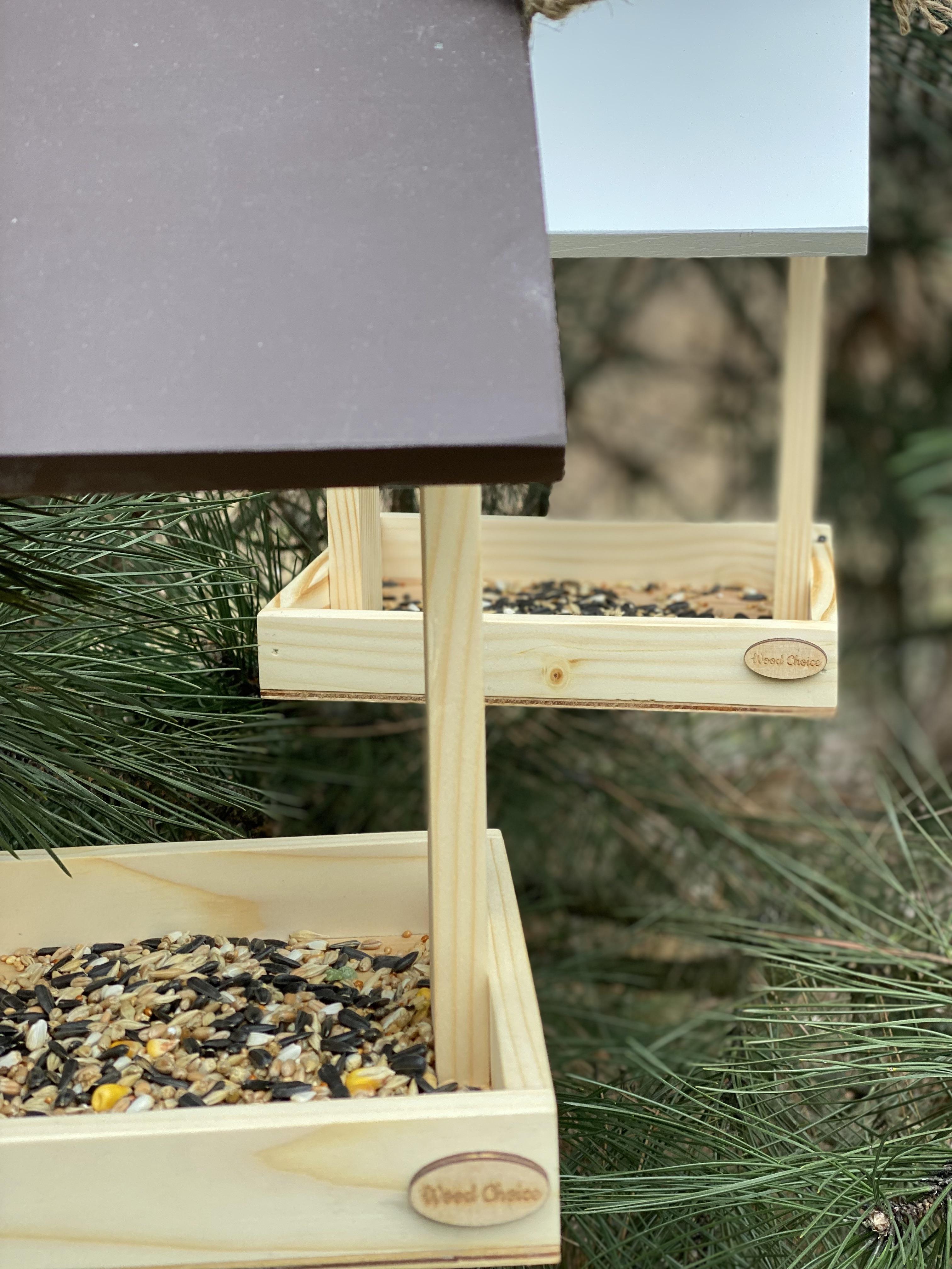 Годівниця для птахів підвісна 20х22х28 Коричневий (235) - фото 4 Годівниця для птахів підвісна 20х22х28 Коричневий (235) - фото 4