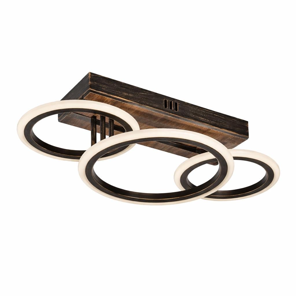 Люстра стельова світлодіодна SIRIUS 3300A/2+1 BK+GD+Wood (36945147)