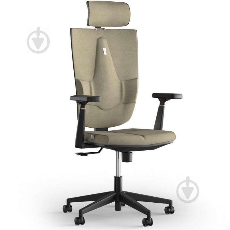 Кресло KULIK SYSTEM SPACE Ткань с подголовником без строчки Кремовый (19-901-BS-MC-0501)