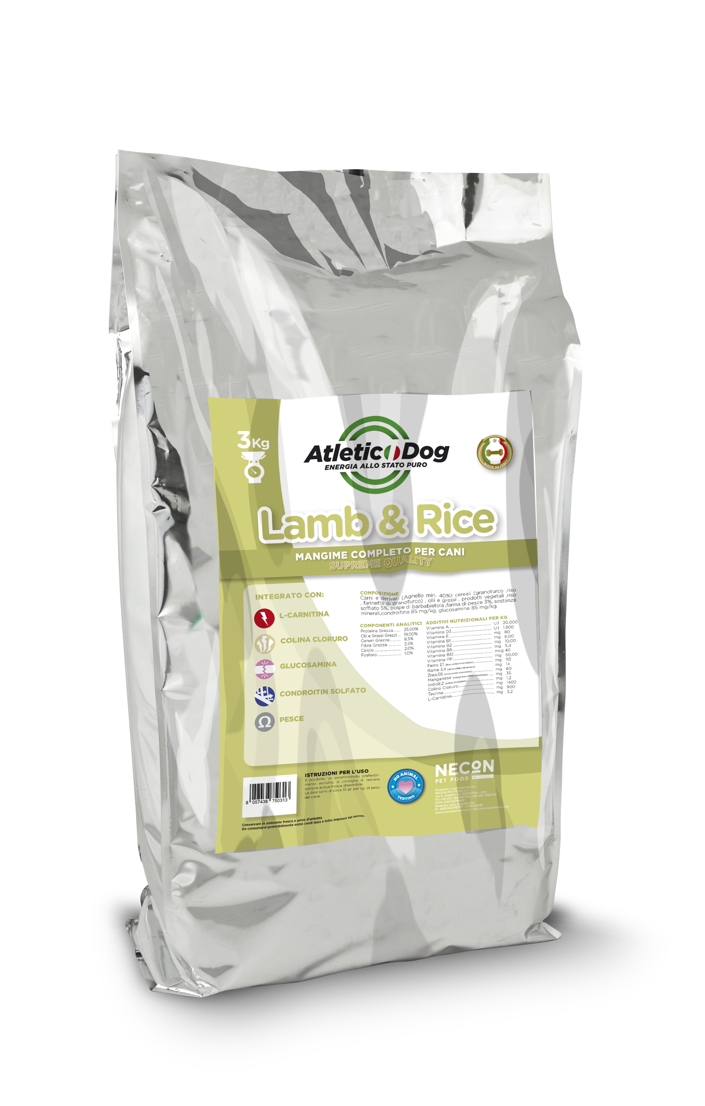 Сухой корм для собак Atletic Dog Lamb & Rice 3 кг ( NEC12)