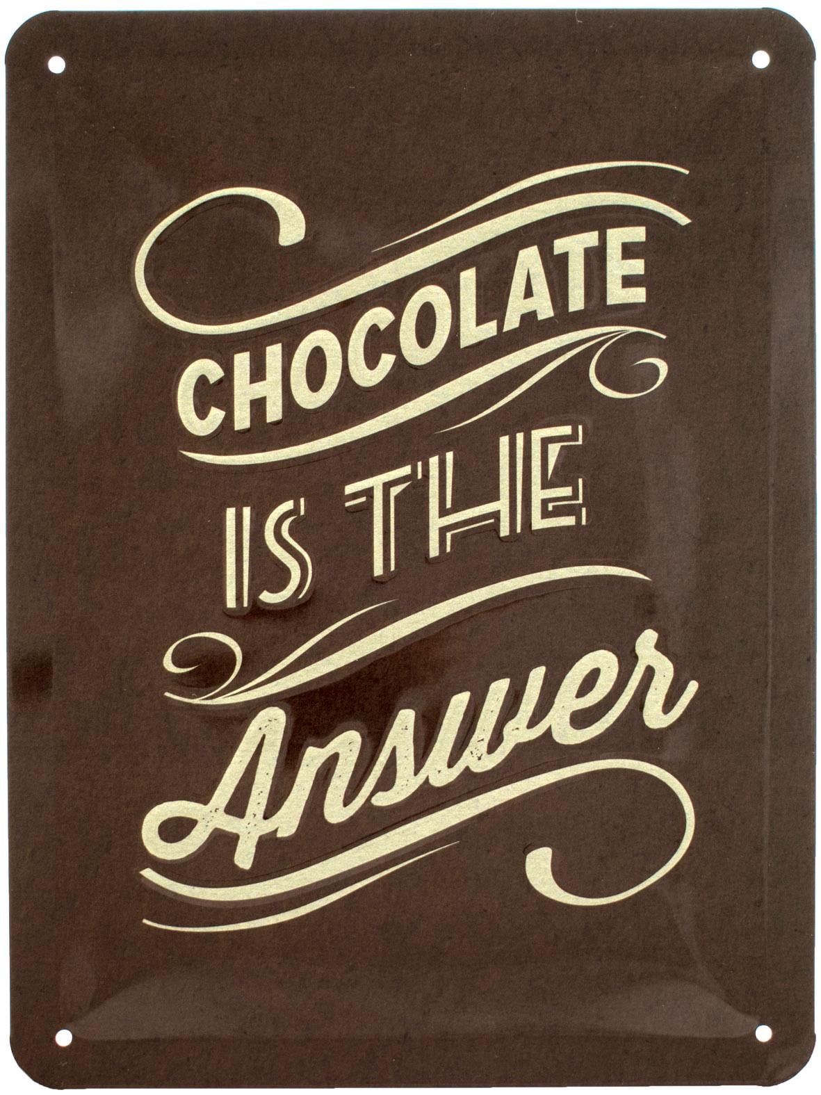 Табличка металлическая Шоколад Это Ответ/Chocolate Is The Answer 15х20 см