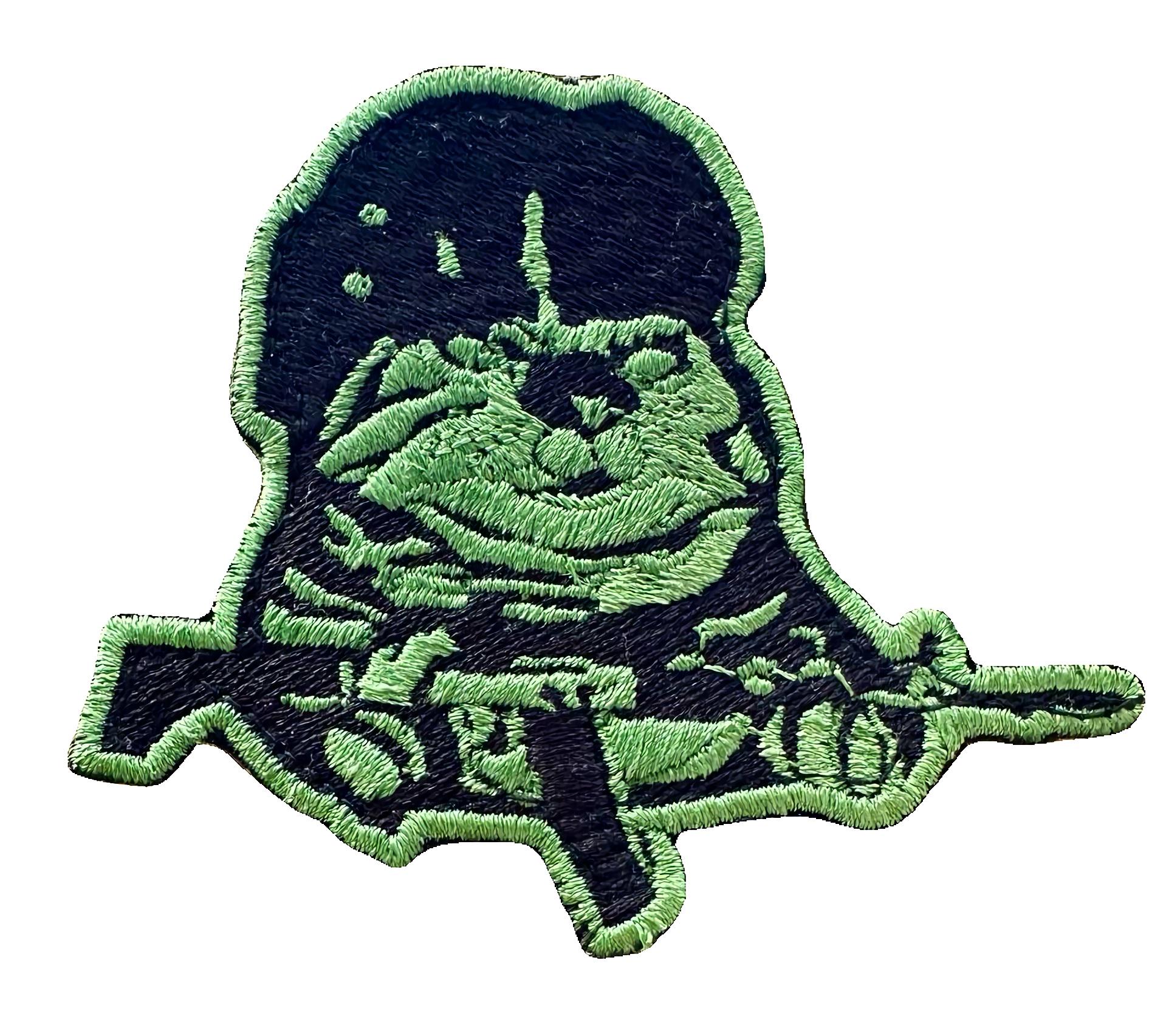 Шеврон вишитий Бойовий кіт на липучці Чорно-зелений (KOTAVTOMAT)