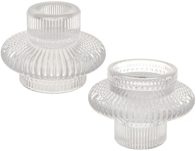 Набор подсвечников Crystal Glass для тонкой Ø23 мм и чайной Ø43 мм свечек Ø8х6 см 12 шт.