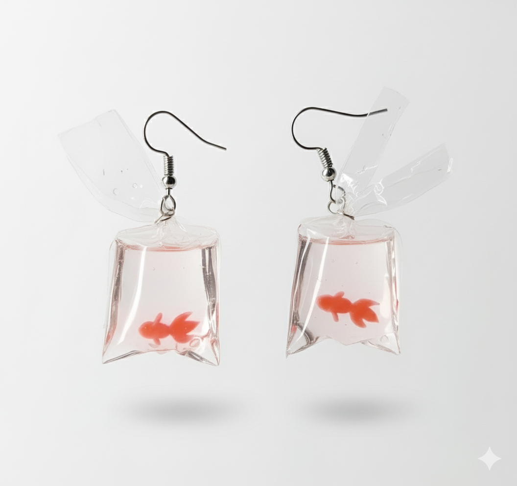 Серьги рыбка с имитацией воды (2474705777)