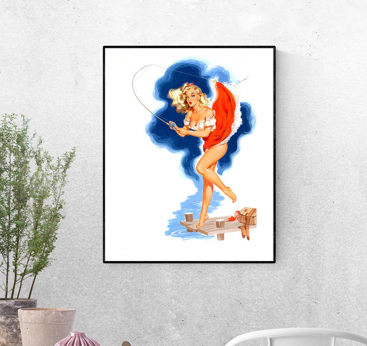 Постер Попалась на крючок формат А-1 (pin_up010023_Poster)