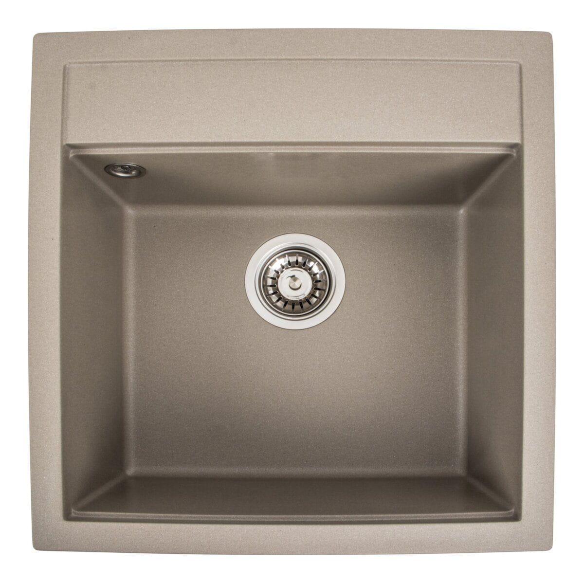 Мойка гранитная Valeso Fiesta 510х490 врезная прямоугольная Титан матовый (PLTM-SP000046878)