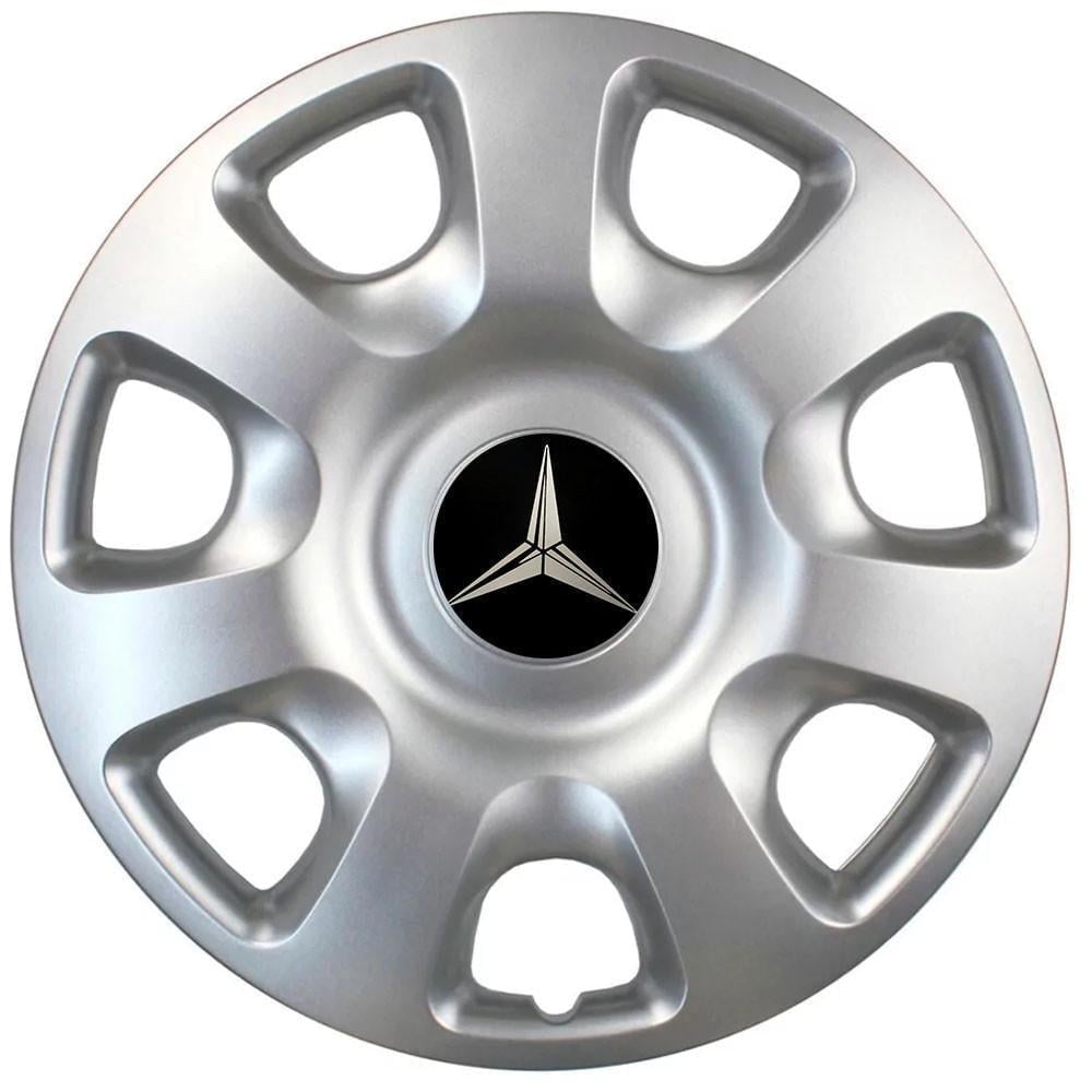 Ковпаки SJS 336 з логотипом Mercedes-Benz R15 4 шт. Сріблястий (2654558802)
