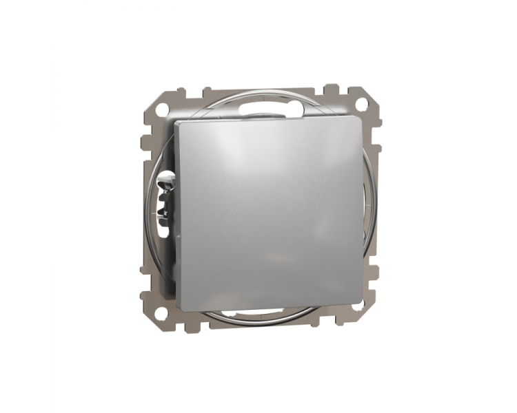 Вимикач одноклавішний Schneider Electric Sedna Design&Element ABS-UV Алюмінієвий (SDD113101)
