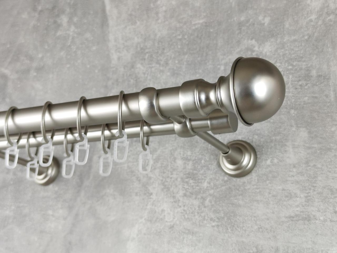 Карниз MStyle металлический для штор двухрядный Бостон 25/19 мм гладкий 160 см Сатин (5011320)