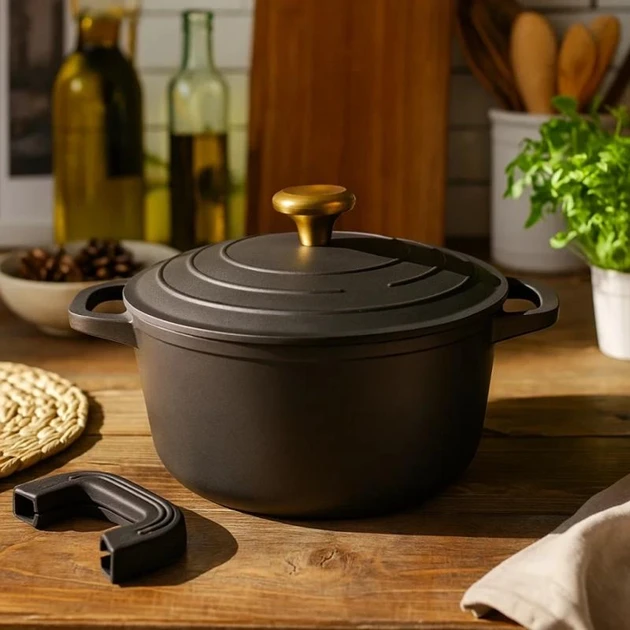 Кастрюля Edenberg с мраморным покрытием и алюминиевой крышкой 20х10 см 2,5 л Черный (EB-12091) - фото 2 Кастрюля Edenberg с мраморным покрытием и алюминиевой крышкой 20х10 см 2,5 л Черный (EB-12091) - фото 2