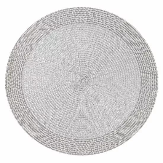 Салфетка под тарелку плетеная 38 см Серый