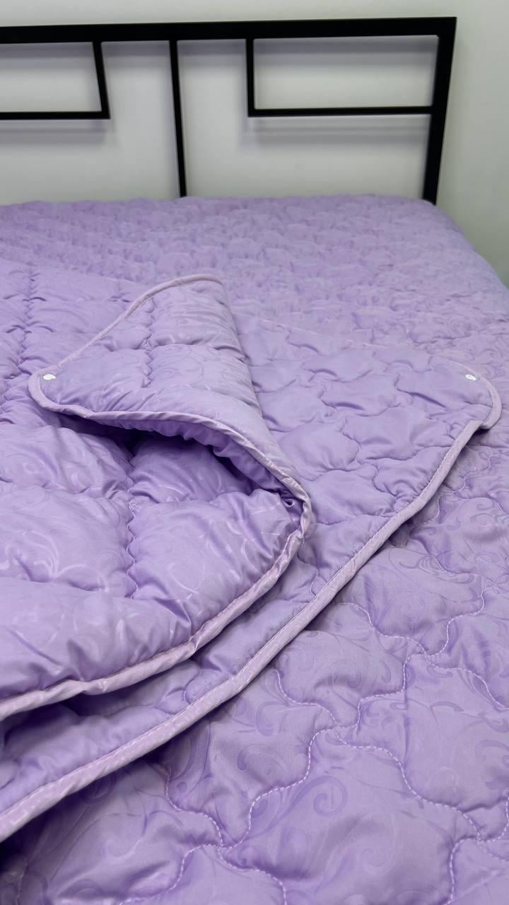 Одеяло двойное евро на кнопках холофайбер 200х220 см Сиреневый (22936623)