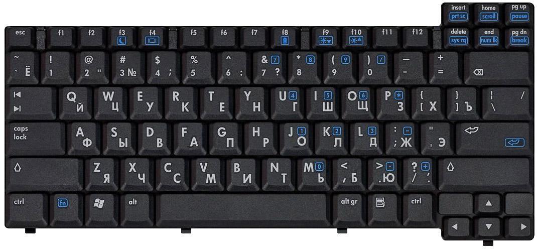 Клавіатура для ноутбука HP Compaq NX7300/NX7400 Black Клавіатура для ноутбука HP Compaq NX7300/NX7400 Black