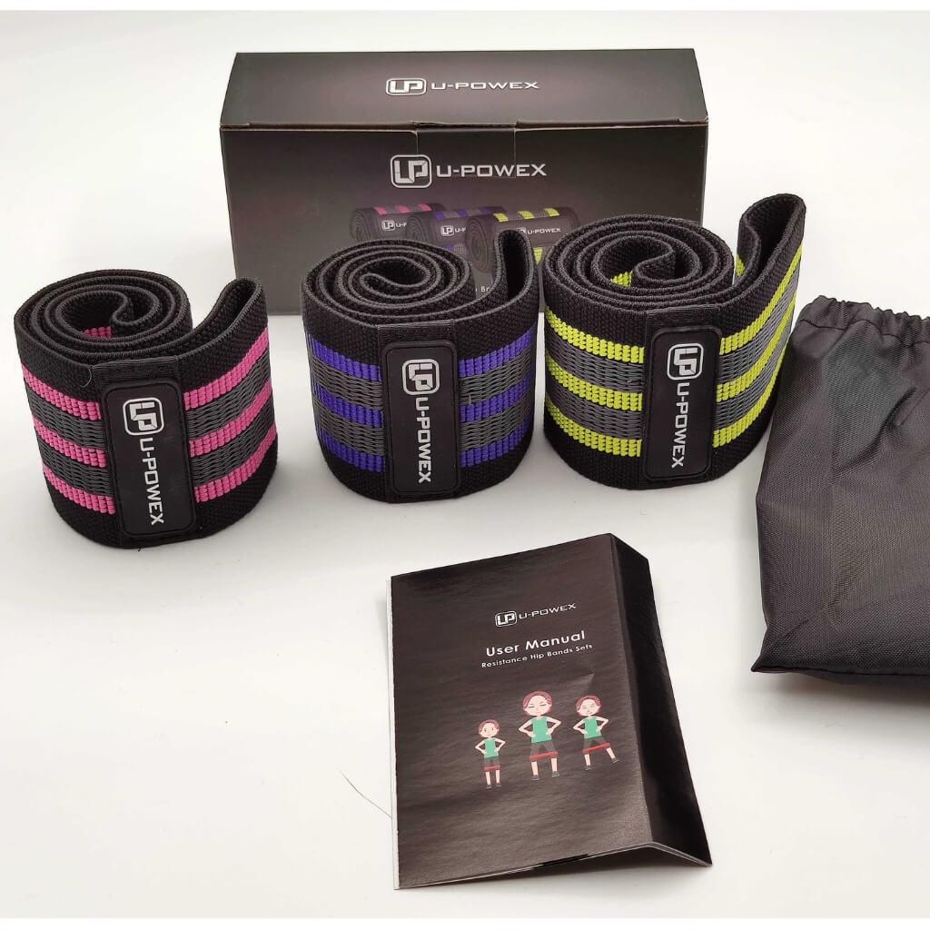 Набір гумок для фітнесу U-Powex Pro з чохлом 3 шт. Різнокольоровий (12052042010)
