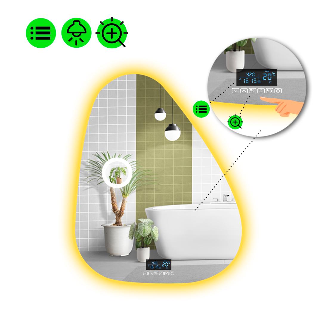 Зеркало с LED подсветкой Doccia 2 с Smart-блоком 80x64 см (8995296)
