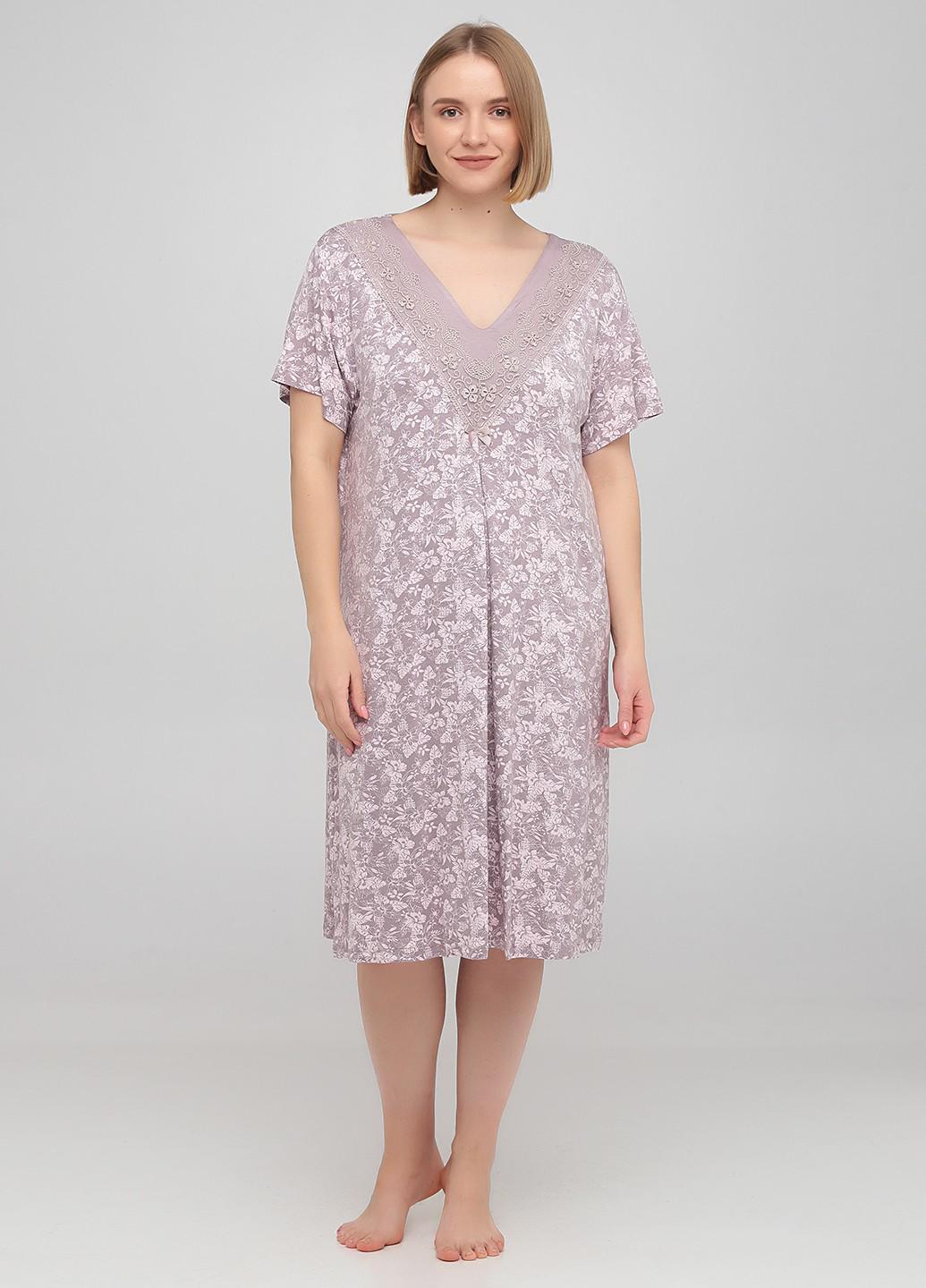 Ночная женская рубашка Cotpark 5XL Пудровый (13317)