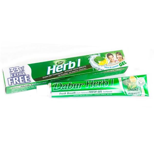 Гель для зубов Dabur Herb'l Mint Lemon с лимоном и мятой 80 г (43634035)