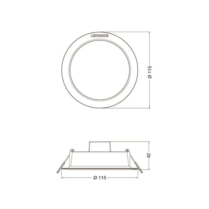 Светильник LED встроенный Ledvance Downlight 8W 220V 800Lm 4000K ⌀115 мм IP44 Белый (4058075702967) - фото 4