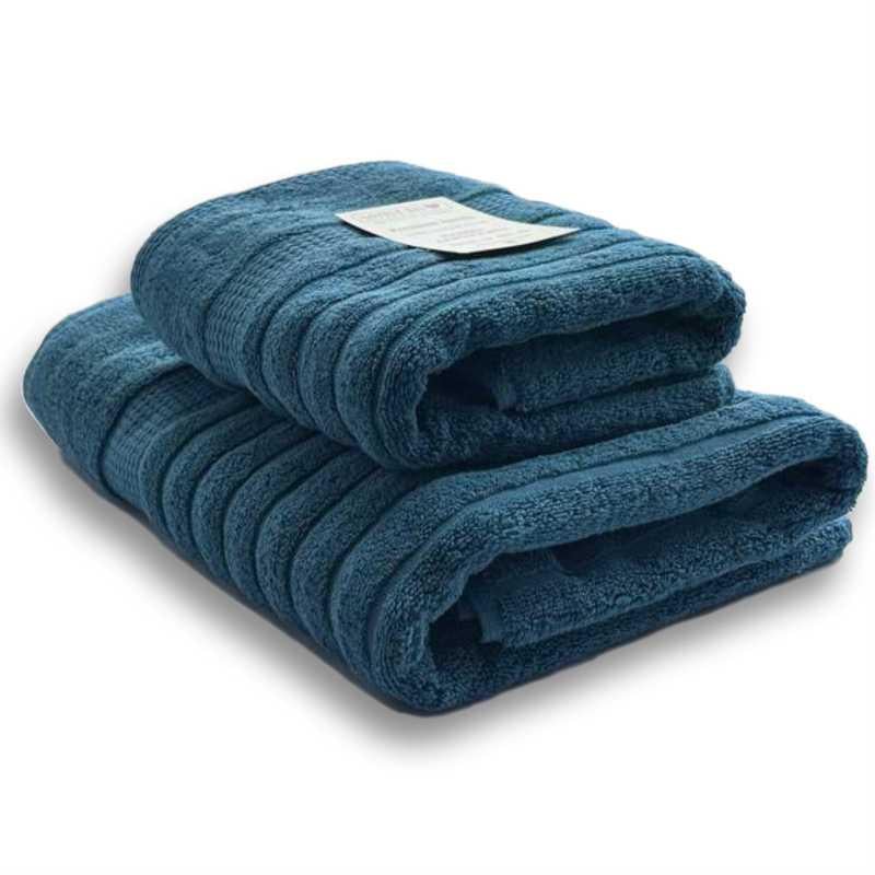 Набор полотенец для ванной Lovely Svi Oxford Stripe жаккард 2 шт. 70х140/50х90 см Navy Blue (361124)