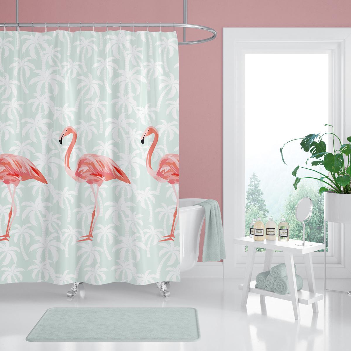 Штора для ванной Tropik Flamingos 180x200 см (25456904)