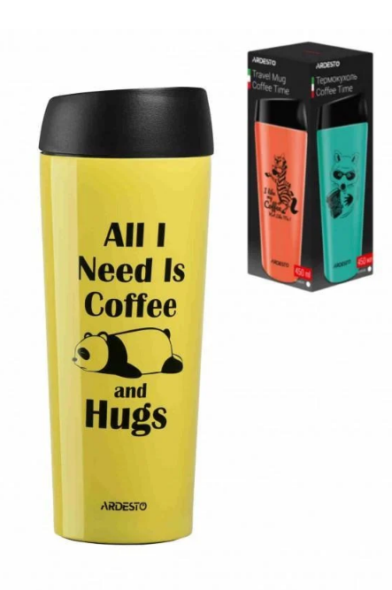 Термочашка Coffee time Panda Ardesto AR2645DTY 450 мл (1281663706) - фото 1 Термочашка Coffee time Panda Ardesto AR2645DTY 450 мл (1281663706) - фото 1