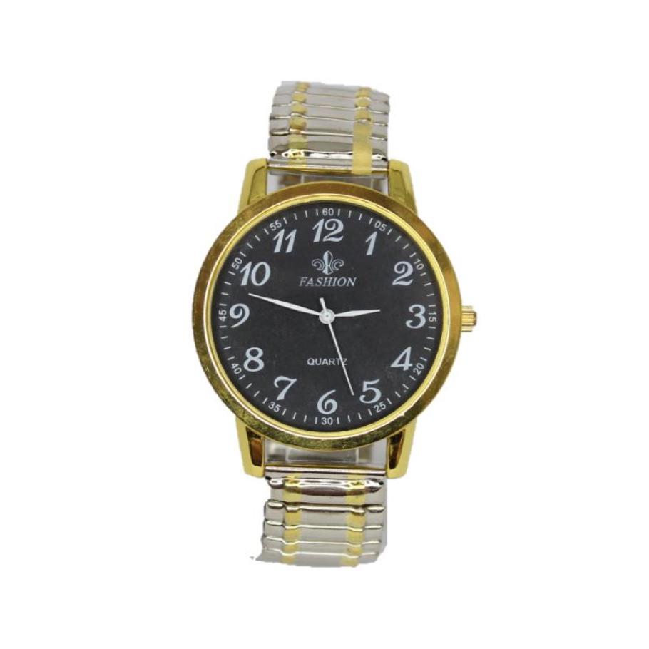 Мужские часы на браслете Fashion d-40 Gold Black Silver (3588)