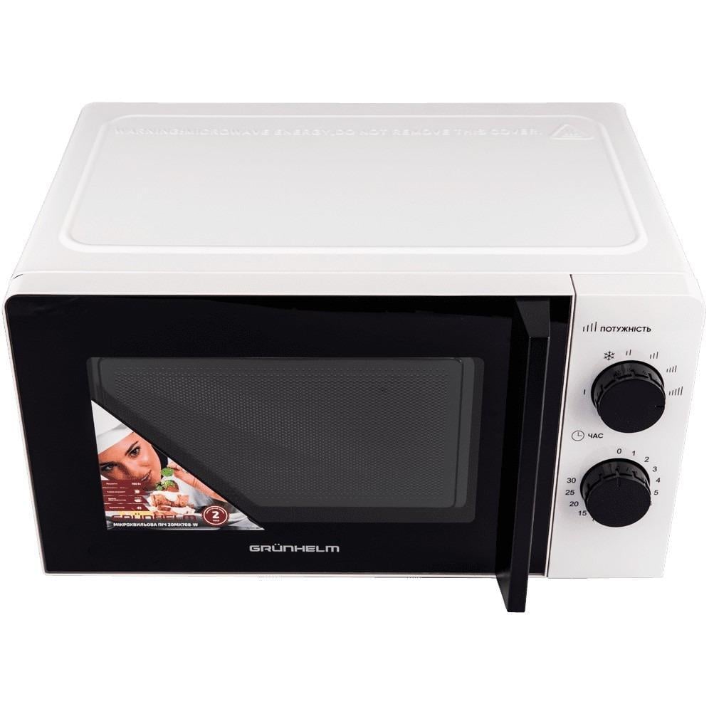 Мікрохвильова піч Grunhelm 20МX708-W 6 режимів потужності 700 Вт Білий (78902296)