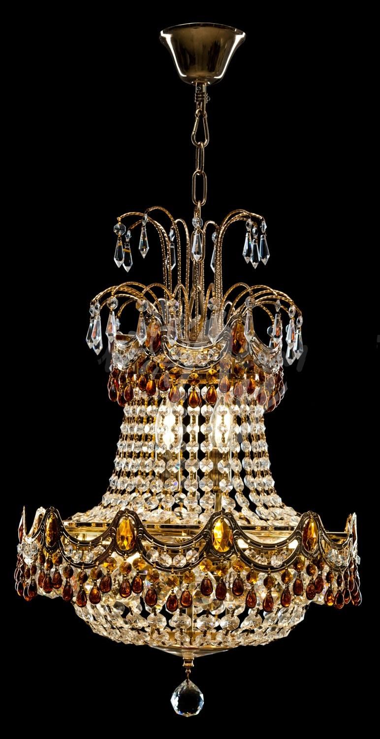 Кришталева люстра L5202/420/6/2/2 FGD/BRN Білий/Золото/Коричневий (AN000459)