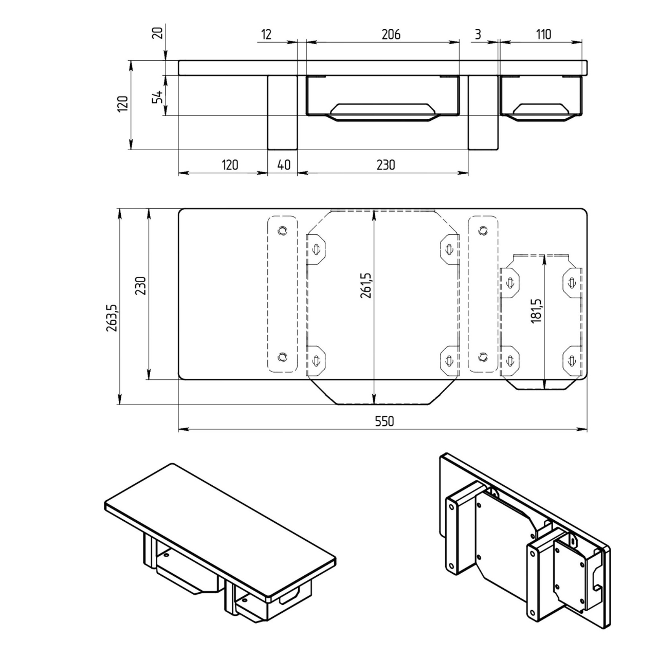 Полка для монитора TEHNOTABLE с органайзерами из ясеня (031-02-01-00) - фото 3 Полка для монитора TEHNOTABLE с органайзерами из ясеня (031-02-01-00) - фото 3