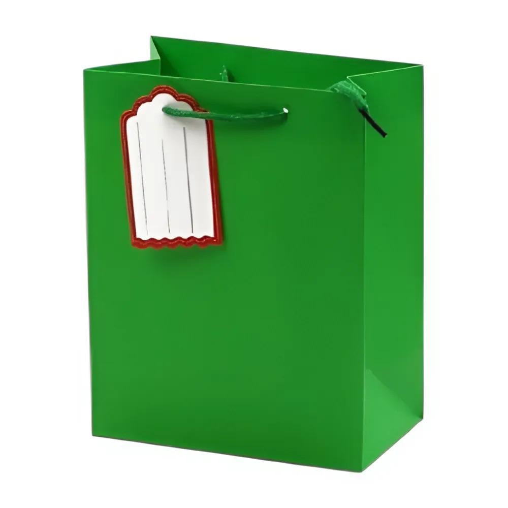Подарочный пакет Stenson R96668-M Monochrom 26х32х12 см Зеленый (6fe91512)