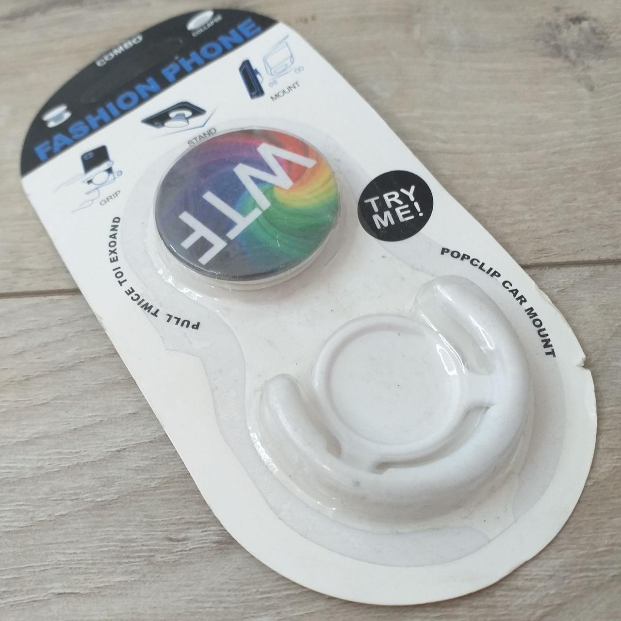 Попсокет держатель Fashion для телефона 3D WTF Белый (KG-10520) Попсокет держатель Fashion для телефона 3D WTF Белый (KG-10520)