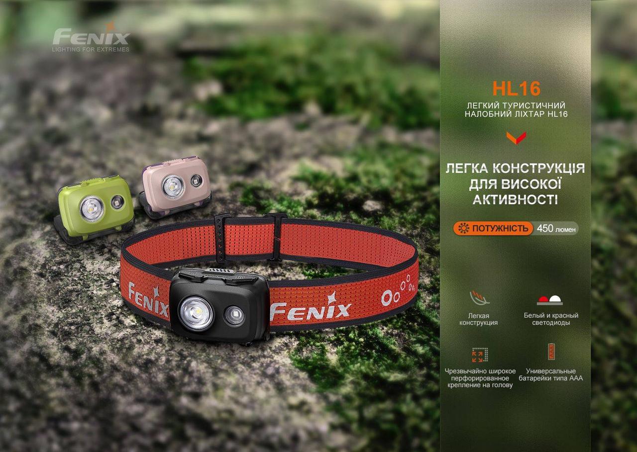 Фонарь налобный Fenix HL16 AAA Светло-зеленый (2306744395) - фото 8
