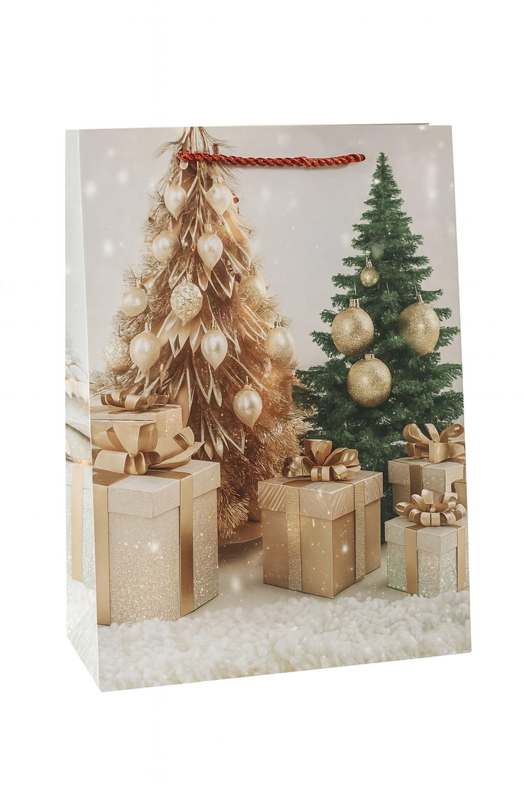 Пакет новогодний бумажный Christmas M 26х32х10 см (R34471-M)