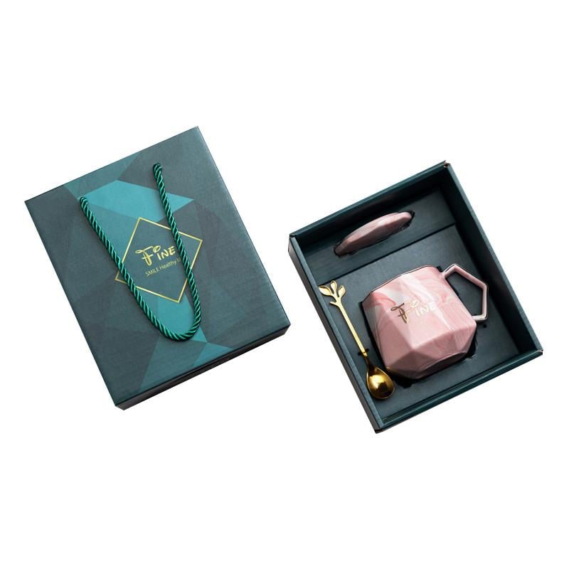 Сувенірний подарунковий набір Lesko A29 чашка/ложка Pink (24366883)