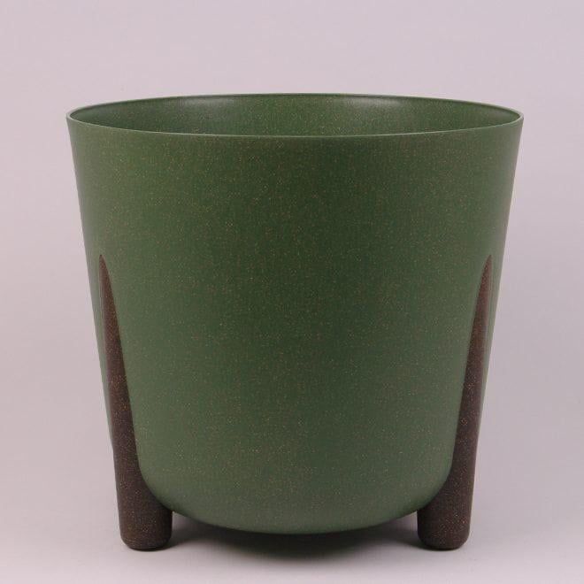 Горшок пластмассовый Flora FRIDA ECO 81496 на ножках 29,5 см Зеленый лесной (DR015108)