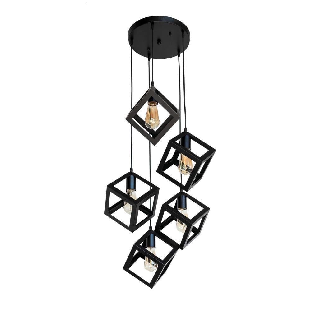 Подвесной светильник Levistella 756-PR160F-5 BK 300 из пяти кубов 160х160х300 мм (14-16-LVS03992)