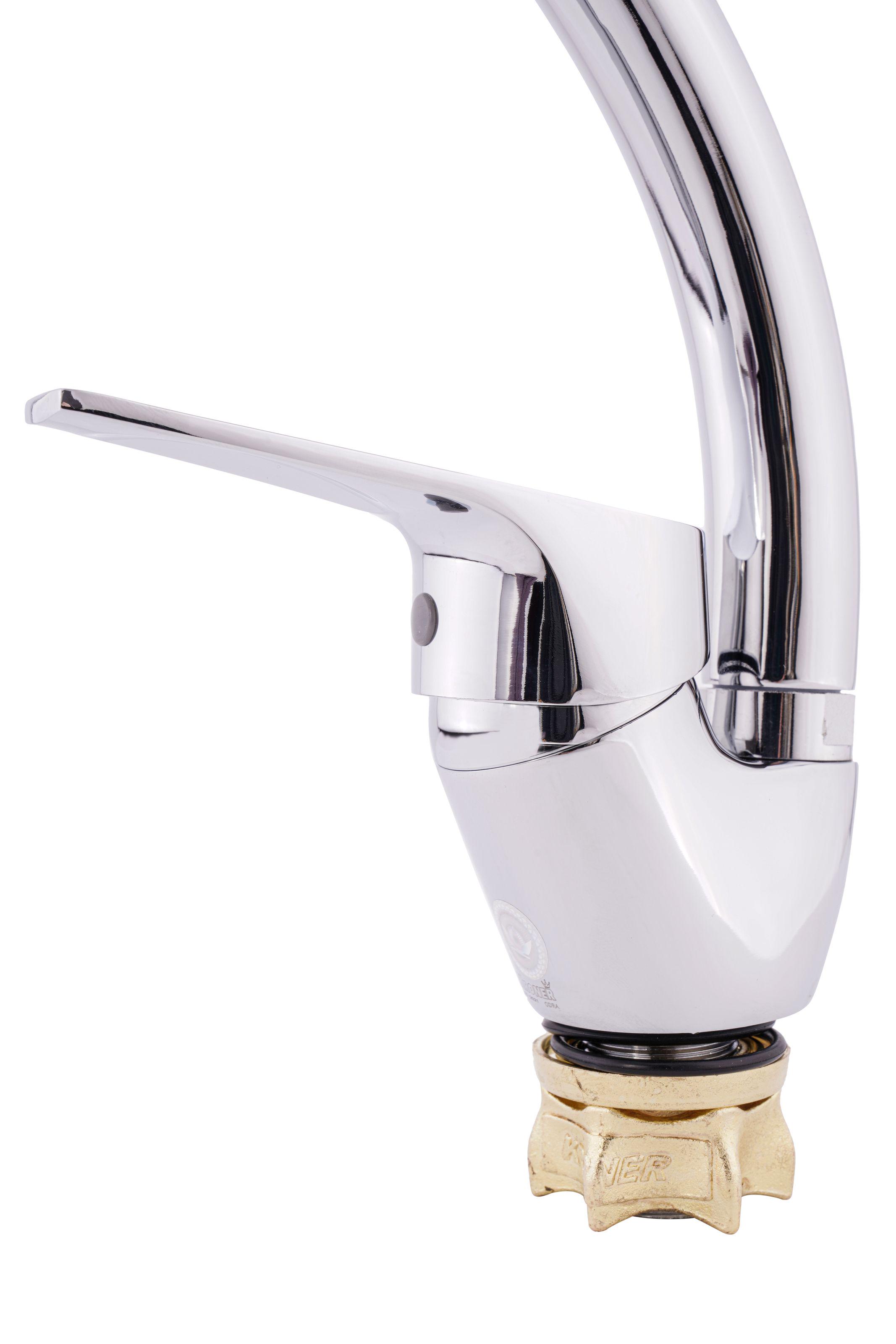 Смеситель для кухни KRONER Odra-C032 CV021151 однорычажный Хром (134694) - фото 2 Смеситель для кухни KRONER Odra-C032 CV021151 однорычажный Хром (134694) - фото 2