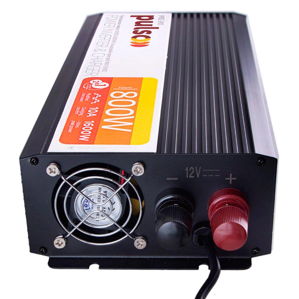 Автомобільний інвертор PULSO IMBC-810 12V-220V/800W/10A модифікований синус/клеми (IMBC-810) - фото 2 Автомобільний інвертор PULSO IMBC-810 12V-220V/800W/10A модифікований синус/клеми (IMBC-810) - фото 2