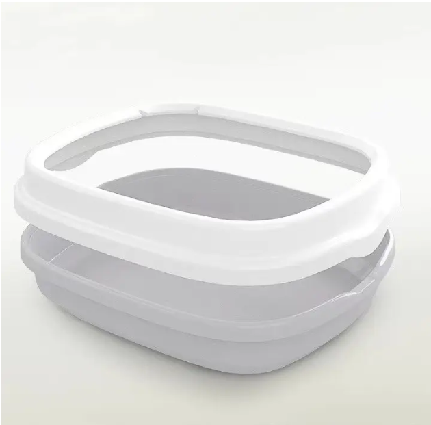 Лоток для котов с бортиком силиконовый разборной 2 размера 48х40х14 см Зеленый (2C0611) - фото 2