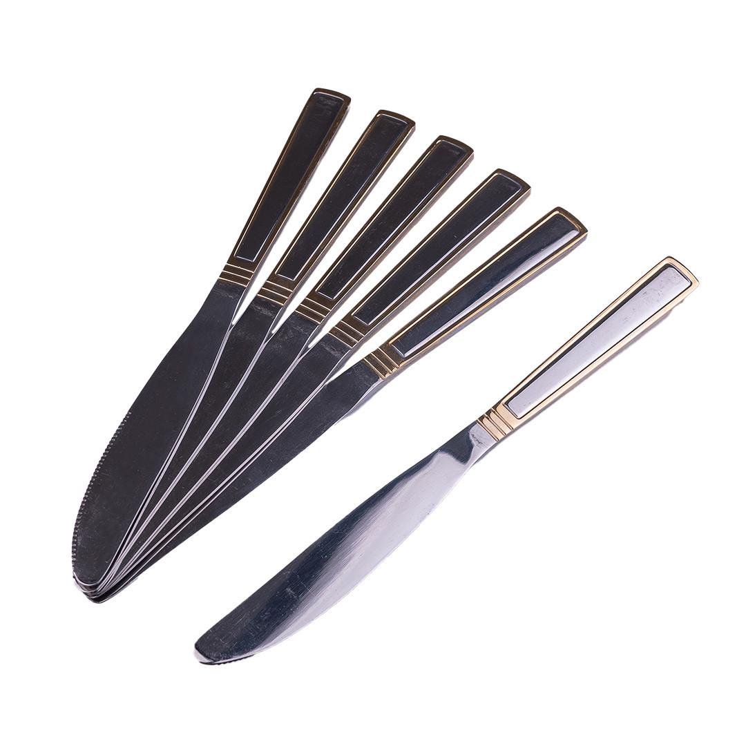 Набор столовых ножей нержавеющая сталь 6 шт. Хром/Золотой (3493)