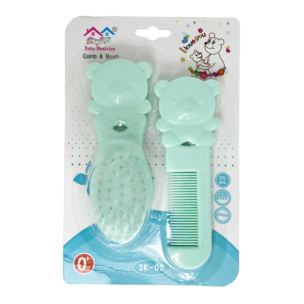 Набор для новорожденных Щетка и расческа Бирюзовый (18031823) - фото 2 Набор для новорожденных Щетка и расческа Бирюзовый (18031823) - фото 2