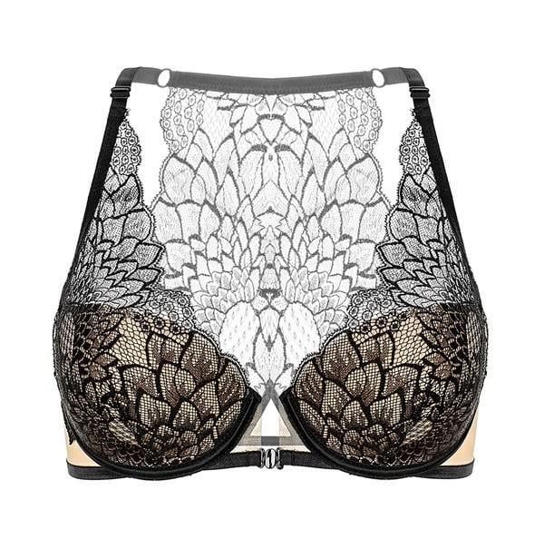 Бюстгальтер кружевной Gracija-Rim 75B Бежевый/Черный (10960)