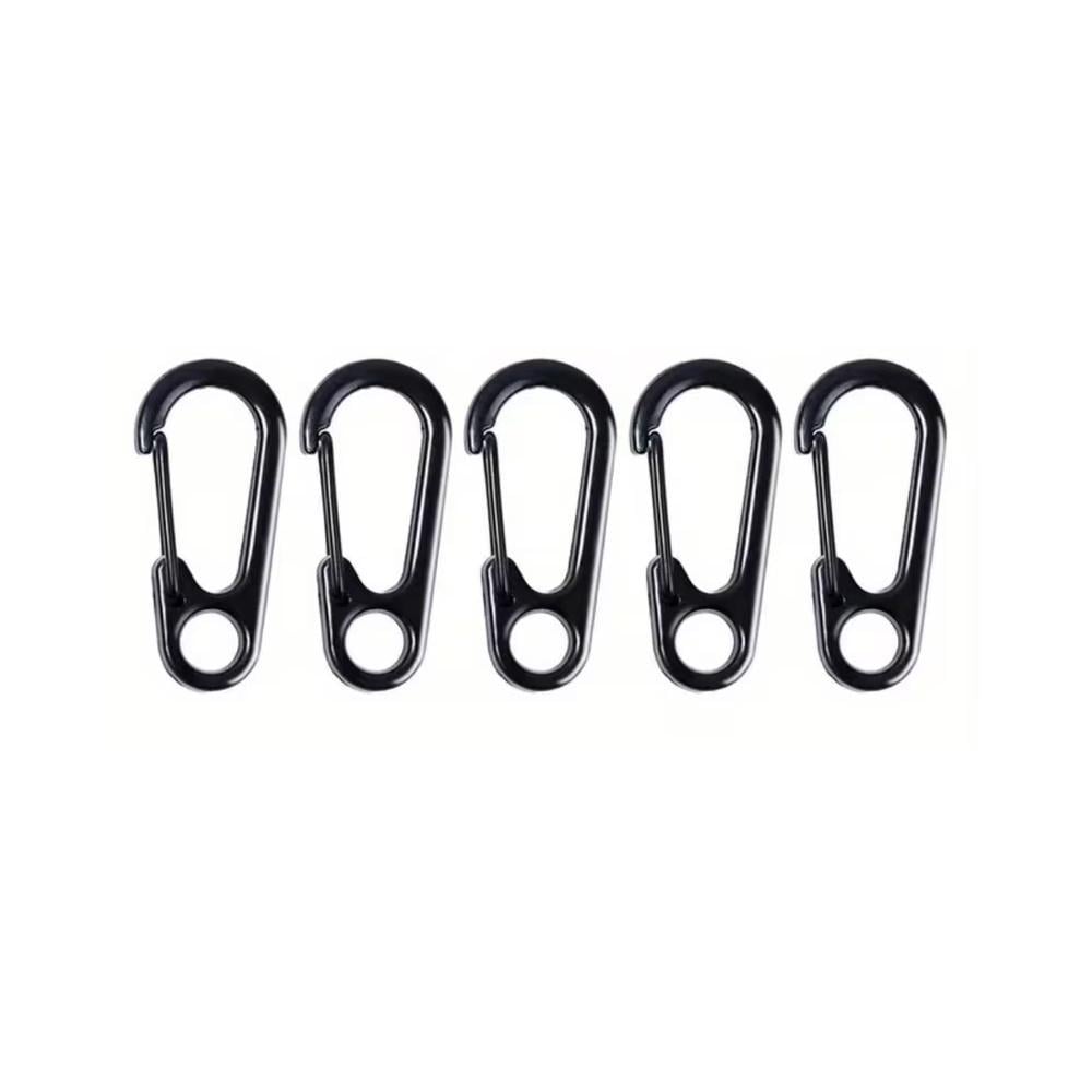 Карабин с пружинным крючком для ключей/аксессуаров/туризма 5 шт. Черный