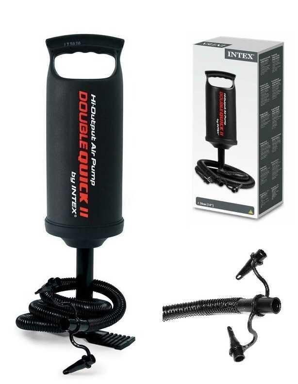 Насос ручной для надувных изделий Intex 68614 с насадками 1,7 л 36 см Черный (10963268) - фото 2