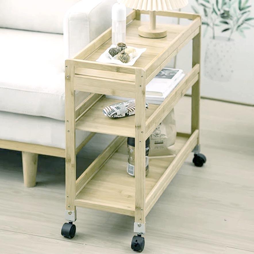 Этажерка для ванной из дерева на колесиках Луана Бланже (АБТ-005201)