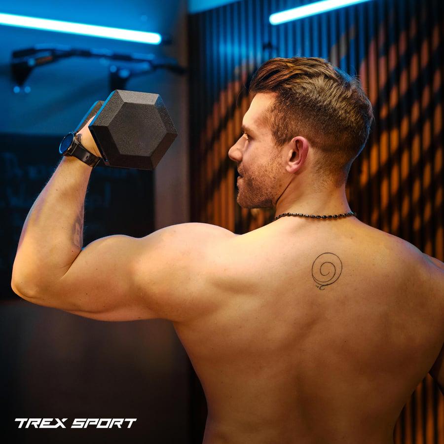 Гантеля шестигранная прорезиненная TREX Sport TX-200RD 20 кг (5193) - фото 5