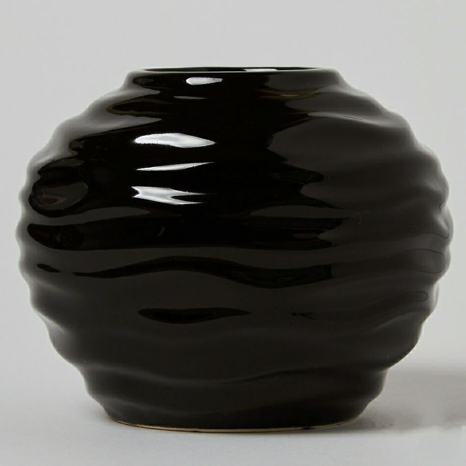 Ваза керамическая Decors Рифл d17-11 Черный (DR001043)